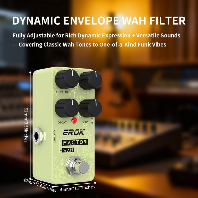 EROK Wah Pedal – Exaggerated Slap Funky & Subtle Attractive Wah Filter for Guitar & Bass, True Bypass - Image 3